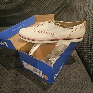 Keds White Sneakers with Red Accents